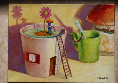 Manque de pot, y'a plus d'eau - Acrylique sur toile - 2015